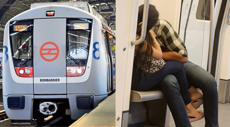 Now Video of couple kissing in coach emerges but response of Delhi Metro goes viral | Sangbad Pratidin