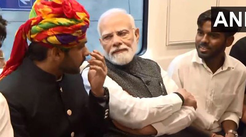 Prime Minister Narendra Modi took the Delhi Metro today to attend the centenary celebrations of Delhi University | Sangbad Pratidin