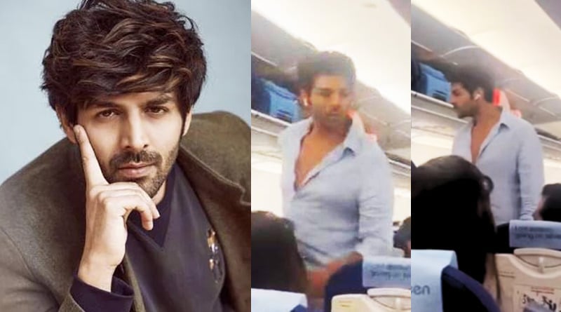 Kartik Aaryan has to squeeze to reach his seat as he travels economy | Sangbad pratidin