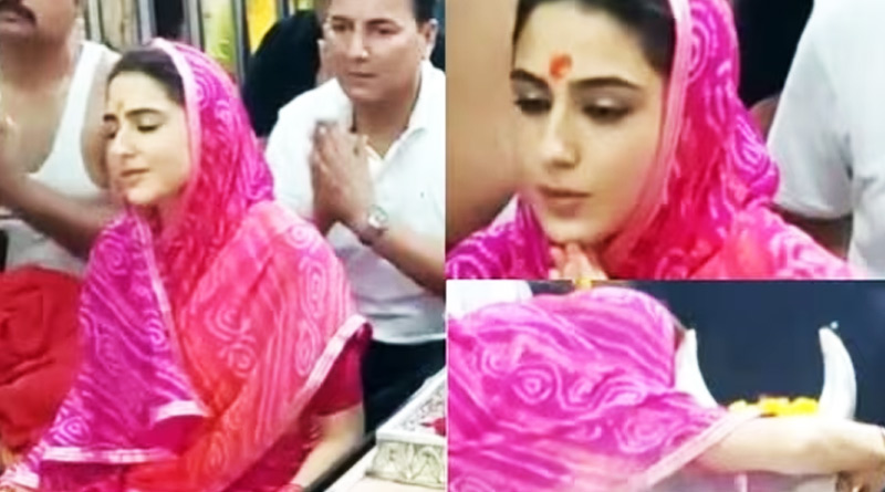 Sara Ali Khan doing bhajan as she visits Mahakaleshwar Temple post Zara Hatke success | Sangbad Pratidin