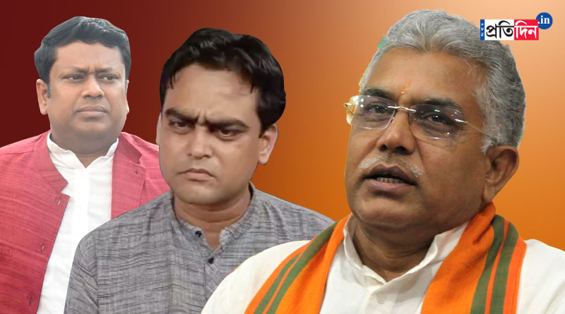 Dilip Ghosh did not agree with Shantanu Thakur and Sukanta Majumdar's opinion on WB govt collapse । Sangbad Pratidin