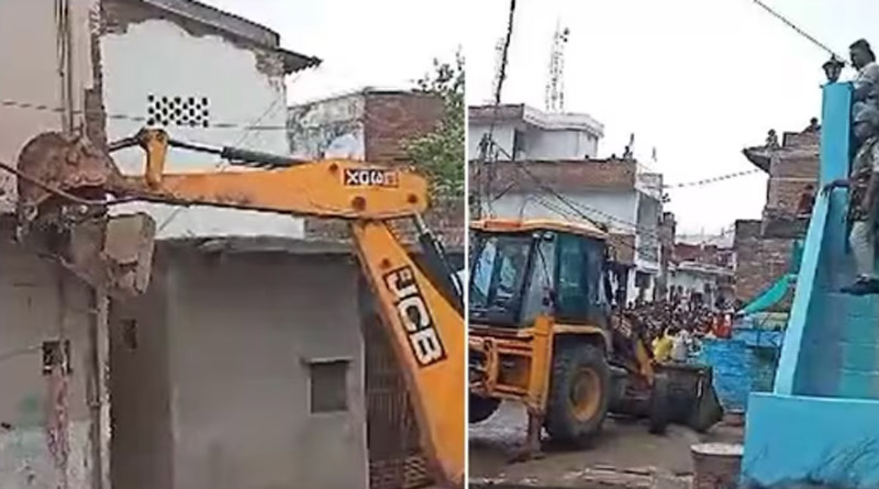 Bulldozer action on houses of both accused in Satna rape case in Madhya Pradesh। Sangbad Pratidin