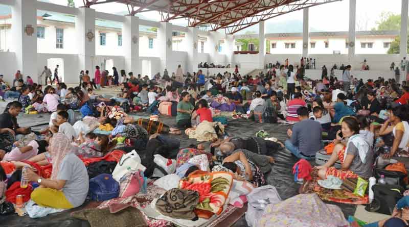 Over 5000 people take shelter in Nagaland from Manipur। Sangbad Pratidin