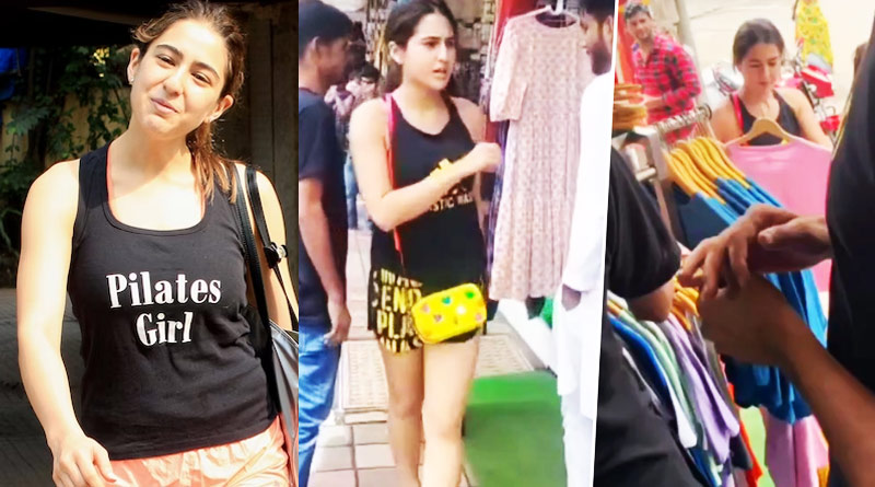 Actress Sara Ali Khan shops from Bandra street vendors, watch video | Sangbad Pratidin