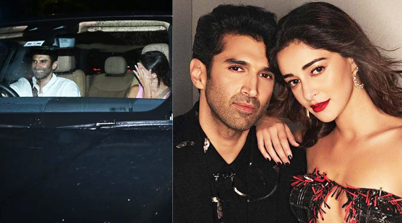 Ananya Panday hides her face from photographers as Aditya Roy Kapur drives her home
