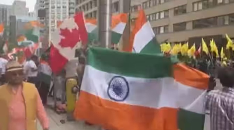 Indians overshadows khalistan protest in Canada Consulate | Sangbad Pratidin