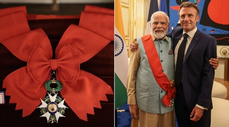 Narendra Modi honored with highest honor of France | Sangbad Pratidin