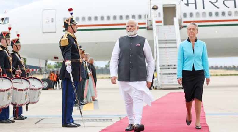 Narendra Modi has reached France for Bastille Day celebrations as the Guest of Honour।Sangbad Pratidin