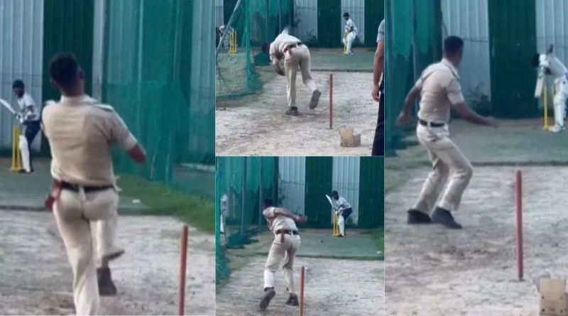 Mumbai police officer showcase his bowling skills in the nets, video gone viral। Sangbad Pratidin