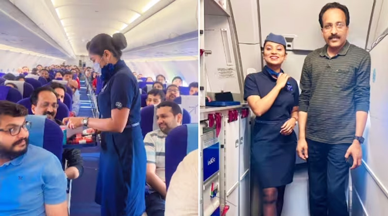 Air hostess welcomes ISRO Chief S Somanath with heartfelt in Indigo flight announcement | Sangbad Pratidin