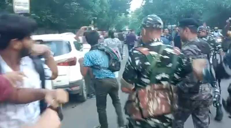 Jadavpur Student Death: Clash between ultra left student union and BJP yuva morcha at Jadavpur after Suvendu Adhikari shown black flag | Sangbad Pratidin