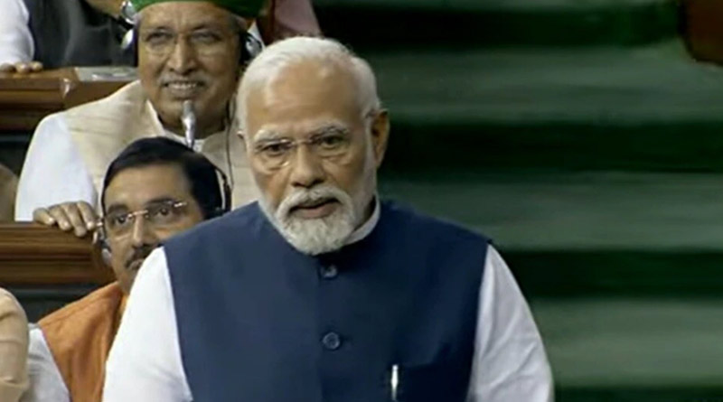 PM Modi speaks on Manipur in his speech on no confidence motion | Sangbad Pratidin