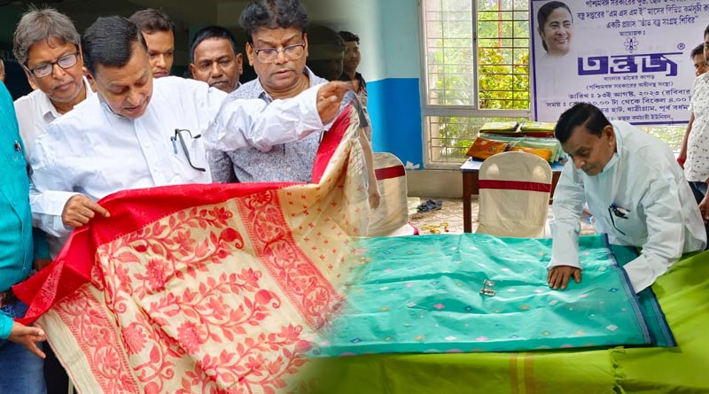 Tantuja buys sarees worth Rs 18 lakhs from weavers in Kalna ahead of Durga Puja | Sangbad Pratidin