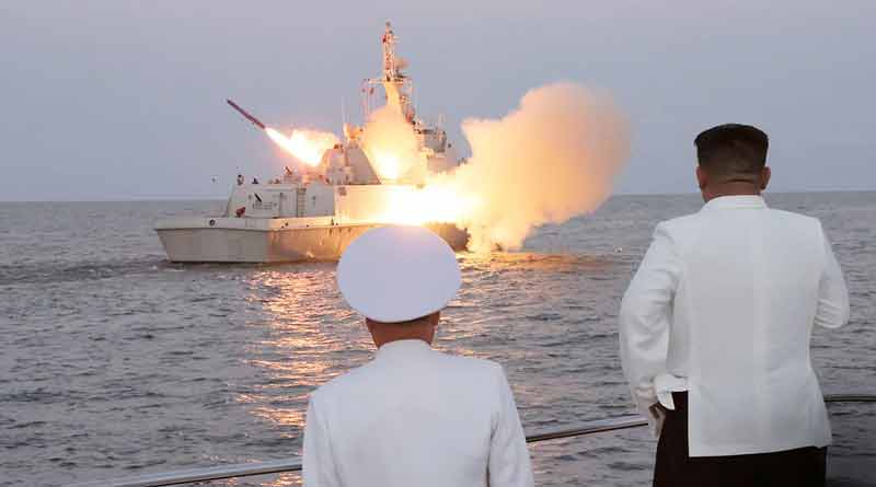 Kim Jong Un oversees missile test in Japan sea। Sangbad Pratidin