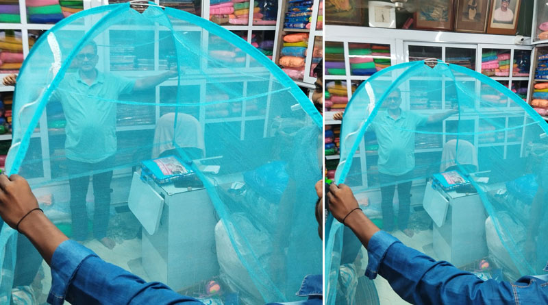 Portable mosquito net is used to prevent dengue in Kolkata | Sangbad Pratidin