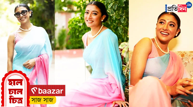 Durga Puja Fashion: Bengali Actress Paoli Dam's chic look in chiffon saree | Sangbad Pratidin