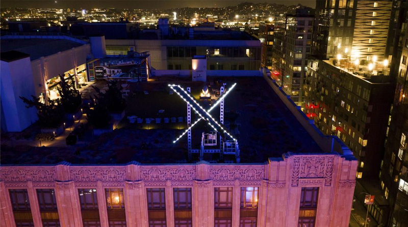 San Francisco authority removes gigantic X logo of twitter after two days of installing | Sangbad Pratidin
