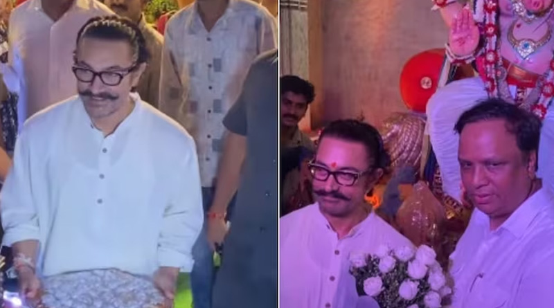 Aamir Khan visits Mumbai BJP president's house for Ganpati darshan with sweets| Sangbad Pratidin