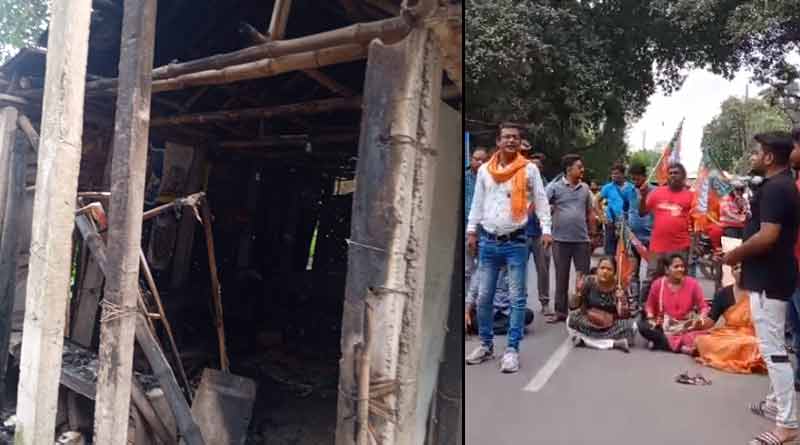 দলীয় কার্যালয়ে অগ্নিকাণ্ডের প্রতিবাদে জিটি রোডে অবরোধ বিজেপির, ভোগান্তি পথচলতিদের