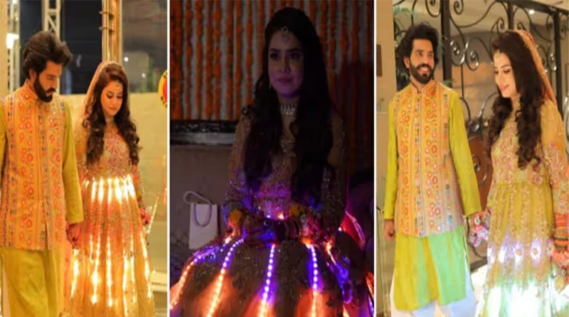 Pakistani groom wanted bride to 'shine bright’ so he made LED lehenga | Sangbad Pratidin
