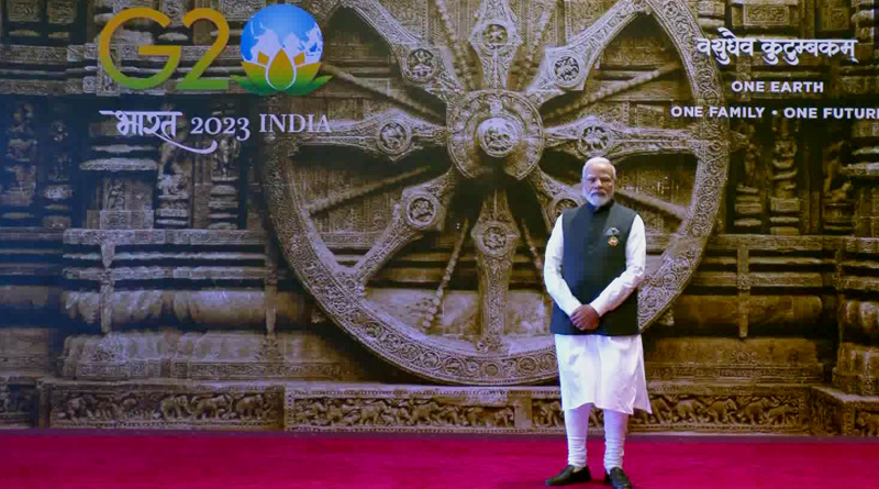 At Welcome Handshake For G20 Leaders, India Showcases Konark Wheel Sangbad Pratidin