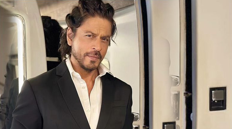 Shah Rukh Khan dons a dapper look in black with braided hair at Jawan event