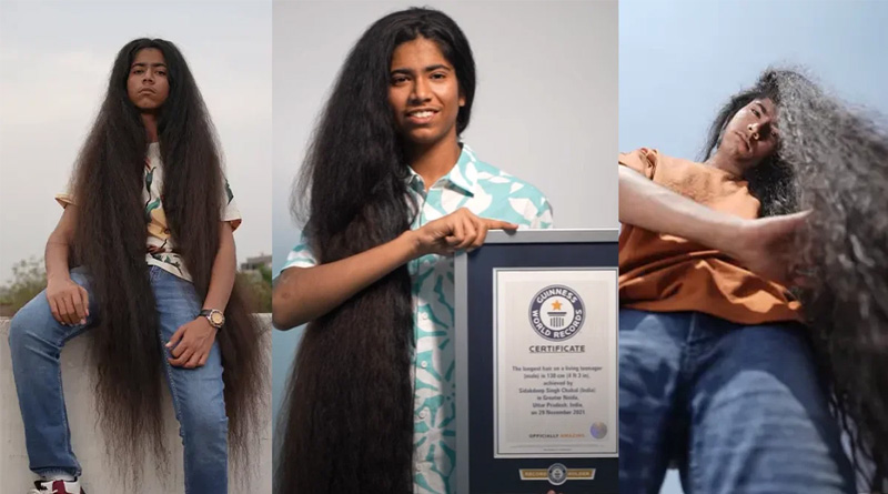 UP Boy From Noida Sets Guinness World Record For Longest Hai | Sangbad Pratidin