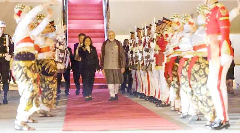 Narendra Modi arrived in Indonesia to attend ASEAN-India Summit। Sangbad Pratidin