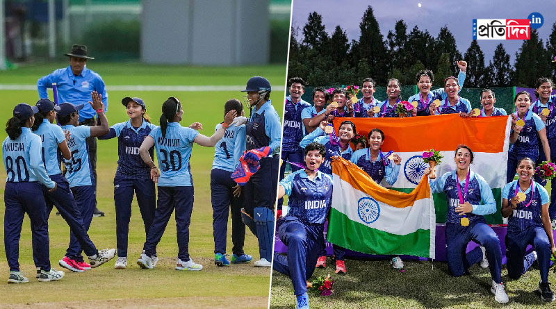 A few glimpses of victory celebration of Indian women's cricket team । Sangbad Pratidin