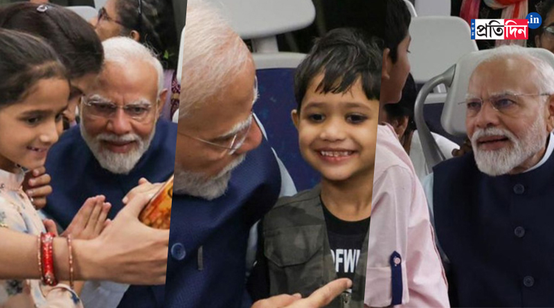 Narendra Modi takes metro ride on his birthday, chat with passengers | Sangbad Pratidin