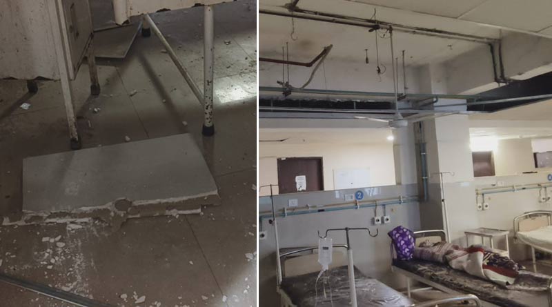 False ceiling of hospital falls on patient in Suri Super Speciality Hospital | Sangbad Pratidin
