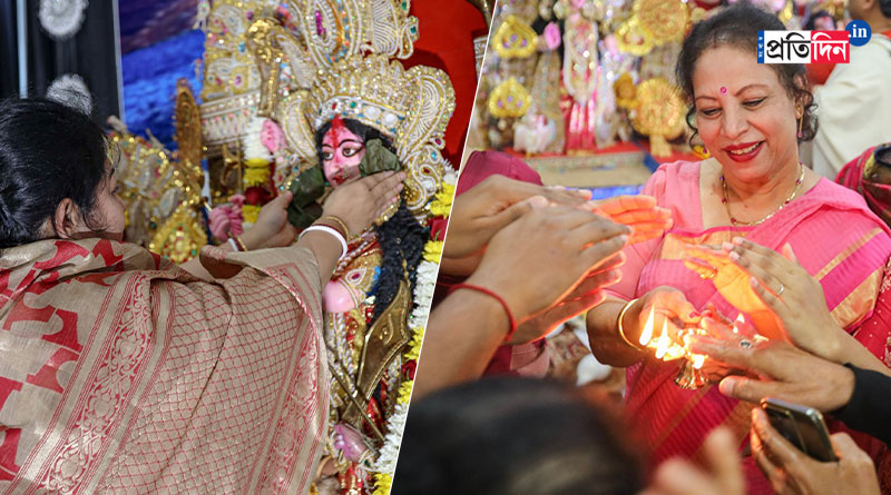 Probashe Durga Puja: সিঁদুরখেলা-কোলাকুলি-মিষ্টিমুখ, চোখের পলকে পুজো শেষ মেমফিসে