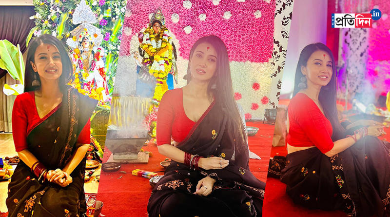 ‘বাপিদা’র লক্ষ্মীপুজোয় মনামী ঘোষ, জমিয়ে আড্ডা দিলেন লাহিড়ী বাড়িতে, দেখুন অ্যালবাম