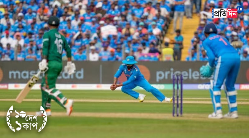 ICC ODI World Cup 2023: Ravindra Jadeja pips KL Rahul to win Team India's fielder of the match award against Bangladesh। Sangbad Pratidin