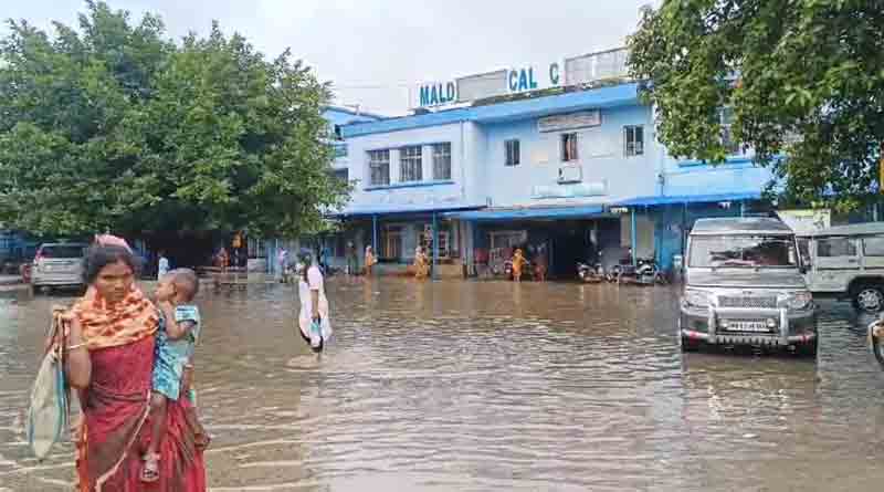 Maldah medical college area waterlogged for a long time