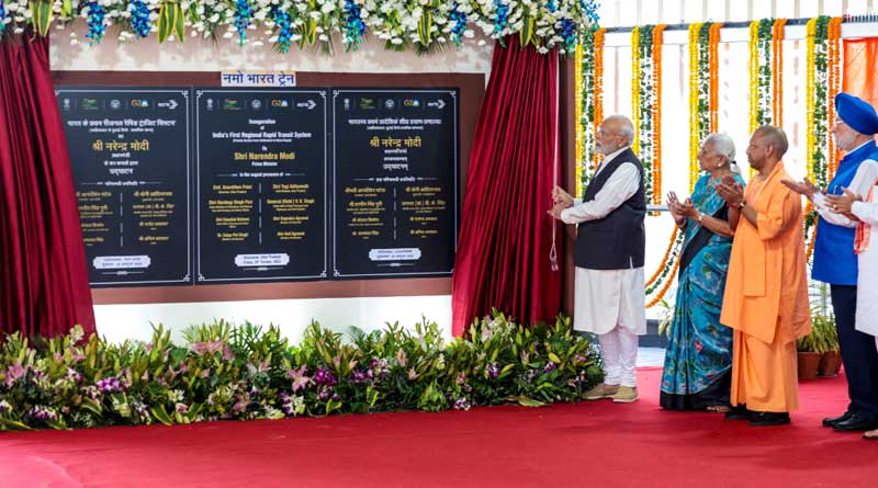 PM Modi inaugurates 'Namo Bharat', India's first Regional rapid train service, Yogi Adityanath praises him | Sangbad Pratidin