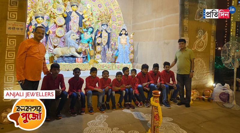 Victoria Green Durga Puja 2023 inaugurated by orphaned children in Garia। Sangbad Pratidin