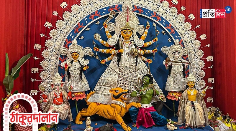 Bonedi Barir Durga Puja: Maa Byaghravahini Durga of Kundu baari Hatibagan। Sangbad Pratidin