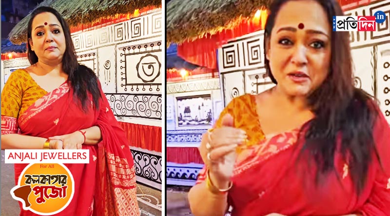 Kolkata Durga Puja 2023: Aparajita Adhya visits Behala Chowrasta Jagarani Puja | Sangbad Pratidin