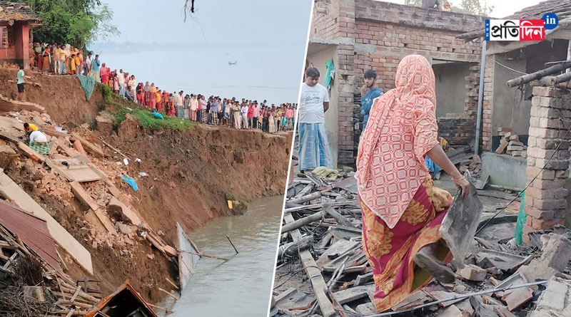 ভয়াবহ ভাঙন মুর্শিদাবাদের সামশেরগঞ্জে, চোখের নিমেষে গঙ্গায় তলিয়ে গেল ২০-২৫টি বাড়ি