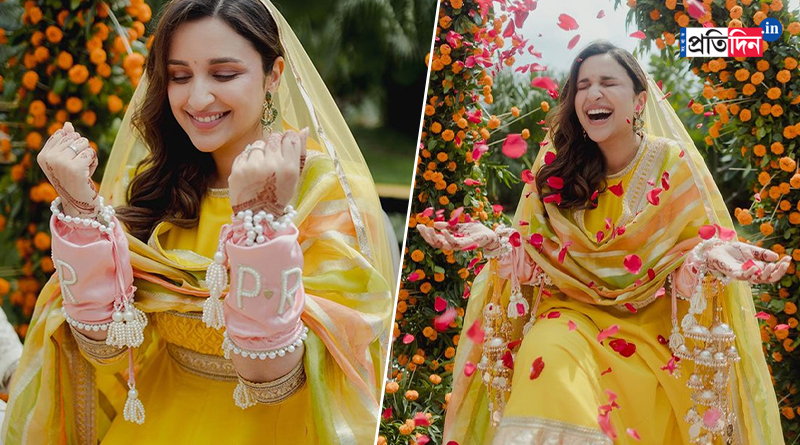 এখনও বিয়েতেই মজে আছেন পরিণীতি, হলুদ পোশাকে নতুন ছবিতে নজর কাড়লেন রাঘব ঘরনি