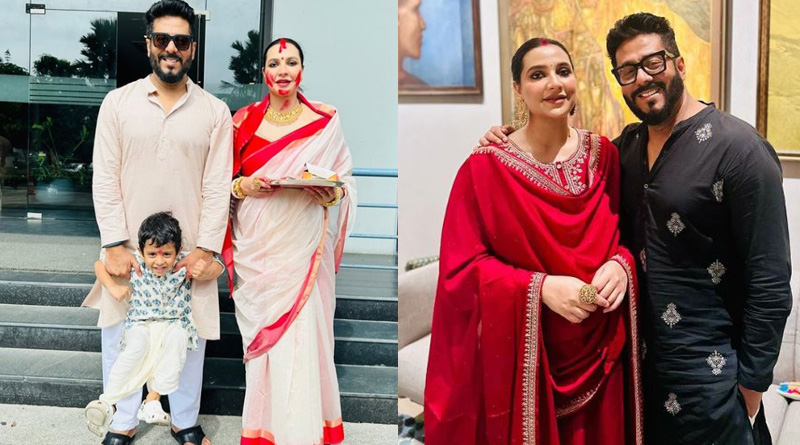 সিঁদুর খেললেন হবু মা শুভশ্রী, ছবি পোস্ট করে বিজয়ার শুভেচ্ছা রাজের
