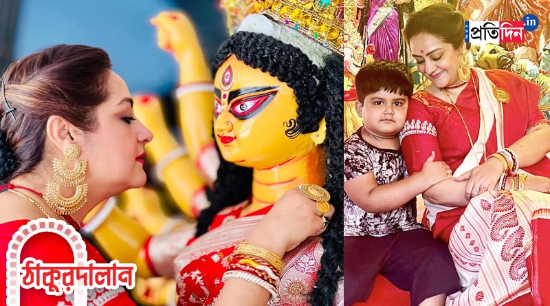 Durga Puja 2023: Sudipa Chatterjee welcomes Durga | Sangbad Pratidin