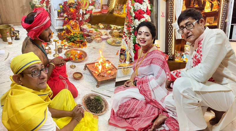 কাঞ্চনের বাড়ির কালীপুজোর মধ্যমণি শ্রীময়ী, বিধায়ক-অভিনেত্রীর সম্পর্কে নয়া মোড়?