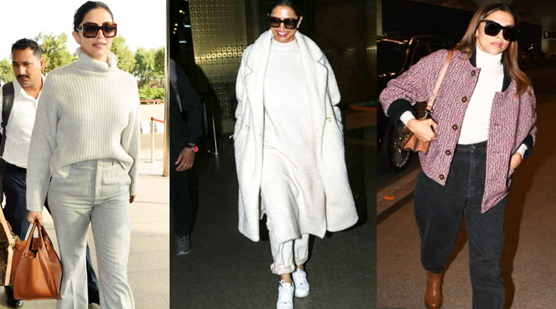 Deepika Padukone's winter fashion game is on point as she arrives at Mumbai airport | Sangbad Pratidin