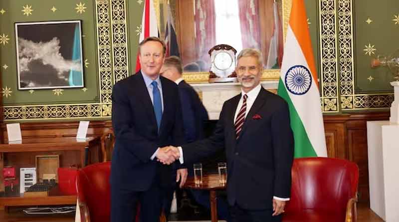 David Cameron meets S Jaishankar on his first day as UK Foreign Secretary। Sangbad Pratidin