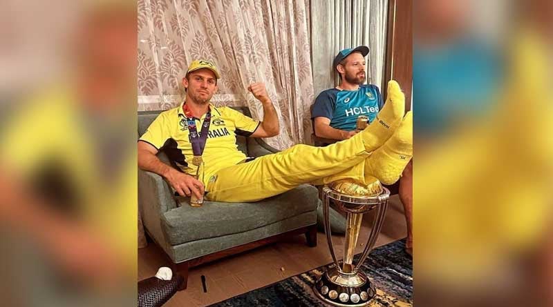 Australian star Mitchell Marsh defends controversial World Cup photo with his feet on trophy । Sangbad Pratidin