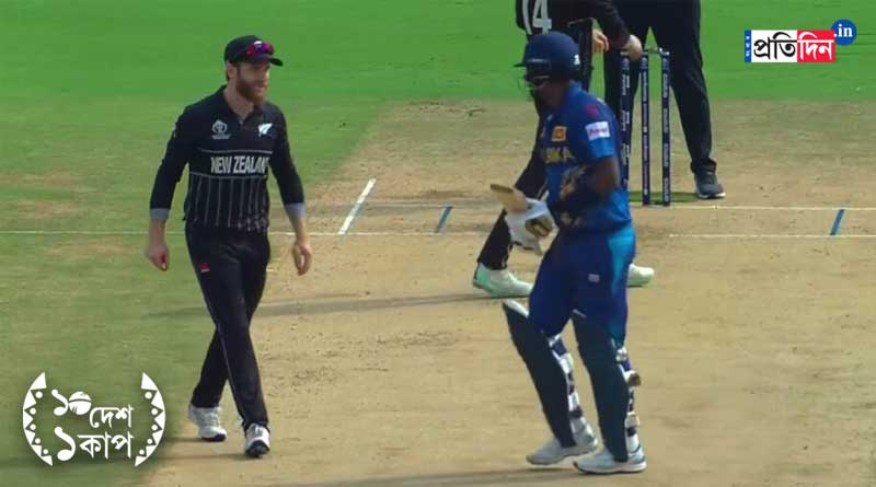 ODI World Cup 2023: New Zealand captain Kane Williamson asks Angelo Mathews if he checks his helmet or not । Sangbad Pratidin