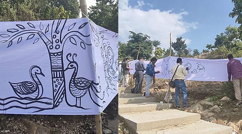 Traditional painting through open canvas in Ayodhya hill area, Purulia makes the tourist place more attractive | Sangbad Pratidin