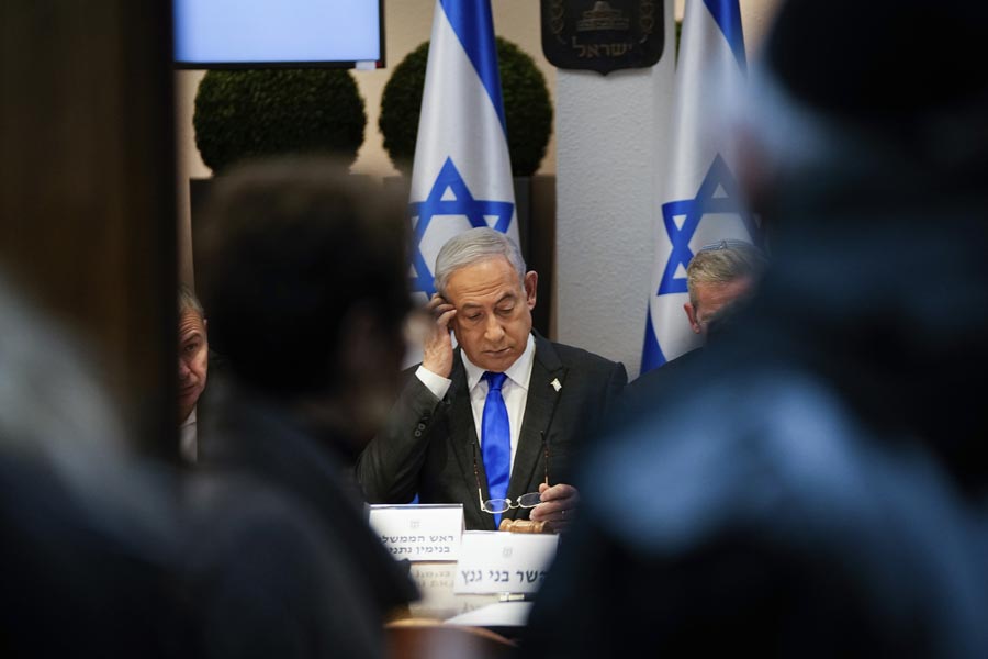 Benjamin Netanyahu interrupted by families of hostages during Parliament speech। Sangbad Pratidin